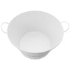 BAR BUTLER WINE BUCKET WITH HANDLES WHITE MOTTLED BLACK 18LT ON BLACK STAND, (455/390MM DIAX715MM)