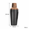 BAR BUTLER COCKTAIL SHAKER MATTE BLACK & ROSE GOLD 4PCS BAR SET, 700ML