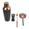 BAR BUTLER MATTE BLACK COCKTAIL AND ROSE GOLD SHAKER 4PCS SET