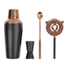 BAR BUTLER MATTE BLACK COCKTAIL AND ROSE GOLD SHAKER 4PCS SET