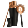 BAR BUTLER COCKTAIL SHAKER MATTE BLACK & ROSE GOLD 4PCS BAR SET, 700ML