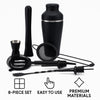 BAR BUTLER COCKTAIL BAR SHAKER 8 PIECE SET ST STEEL MATTE BLACK, 600ML