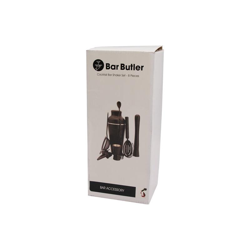 BAR BUTLER COCKTAIL BAR SHAKER SET - 8 PIECES MATTE BLACK, 600ML (85X90X260MM)