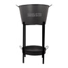 BAR BUTLER WINE BUCKET WITH HANDLES GREY MOTTLED WHITE ON A BLACK STAND, 18L