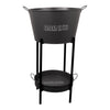 BAR BUTLER WINE BUCKET WITH HANDLES GREY MOTTLED WHITE ON A BLACK STAND, 18L
