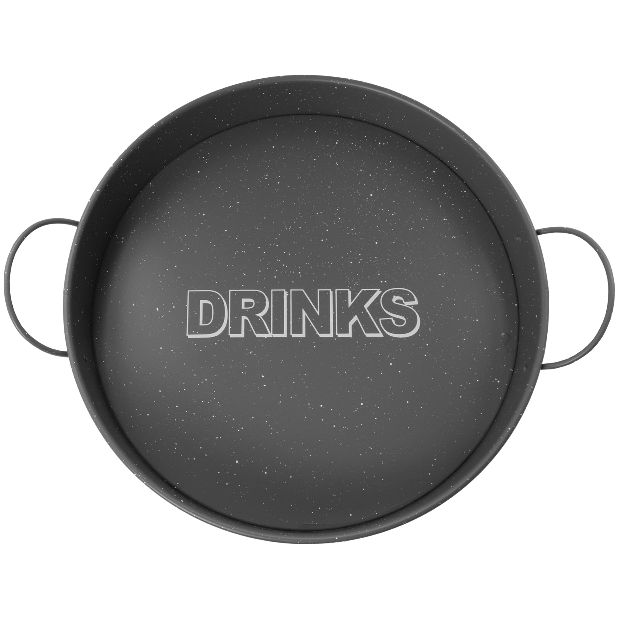 BAR BUTLER BAR TRAY GREY MOTTLED WHITE, 370MM DIA