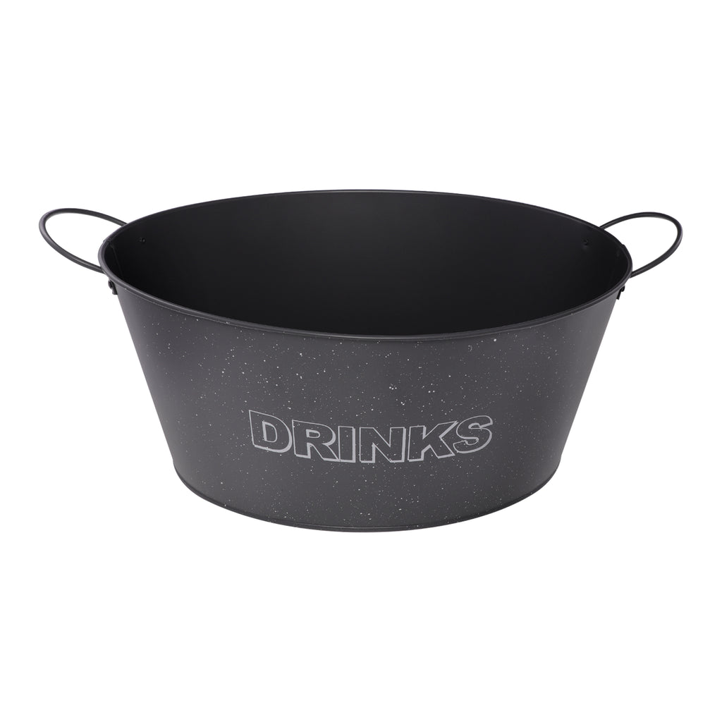 BAR BUTLER OVAL WINE TUB WITH HANDLES GREY AND MOTTLED WHITE, 13LT (385X285X180MM)