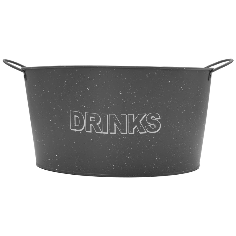 BAR BUTLER OVAL WINE TUB WITH HANDLES GREY AND MOTTLED WHITE, 13LT (385X285X180MM)