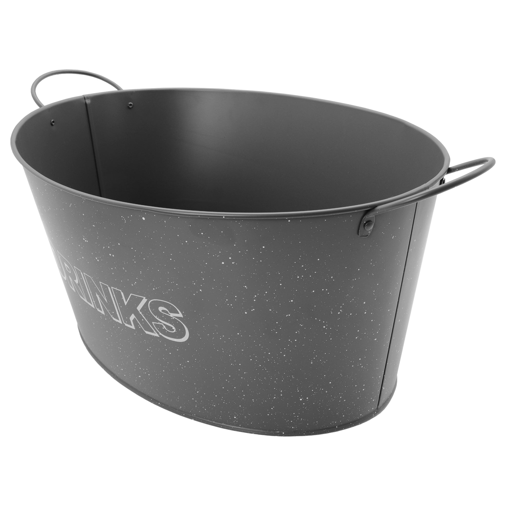 BAR BUTLER OVAL WINE TUB WITH HANDLES GREY MOTTLED WHITE, 13L