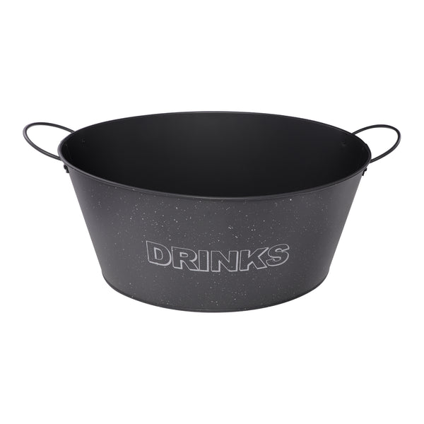 BAR BUTLER OVAL WINE TUB WITH HANDLES GREY AND MOTTLED WHITE, 13LT (385X285X180MM)