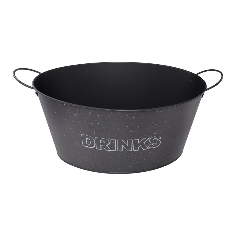 BAR BUTLER OVAL WINE TUB WITH HANDLES GREY AND MOTTLED WHITE, 13LT (385X285X180MM)