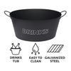 BAR BUTLER OVAL WINE TUB WITH HANDLES GREY MOTTLED WHITE, 13L