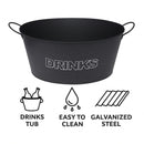 BAR BUTLER OVAL WINE TUB WITH HANDLES GREY MOTTLED WHITE, 13L