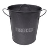 BAR BUTLER ICE BUCKET WITH HANDLES, PLASTIC LINER & LID GREY MOTTLED WHITE, 3L
