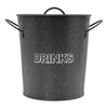BAR BUTLER ICE BUCKET WITH HANDLES, PLASTIC LINER & LID GREY MOTTLED WHITE, 3L