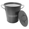 BAR BUTLER ICE BUCKET WITH HANDLES, PLASTIC LINER & LID GREY & MOTTLED WHITE, 3LT (195MM DIAX230MM)