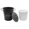 BAR BUTLER ICE BUCKET WITH HANDLES, PLASTIC LINER & LID GREY MOTTLED WHITE, 3L