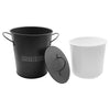BAR BUTLER ICE BUCKET WITH HANDLES, PLASTIC LINER & LID GREY & MOTTLED WHITE, 3LT (195MM DIAX230MM)