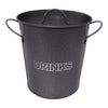 BAR BUTLER ICE BUCKET WITH HANDLES, PLASTIC LINER & LID GREY & MOTTLED WHITE, 3LT (195MM DIAX230MM)