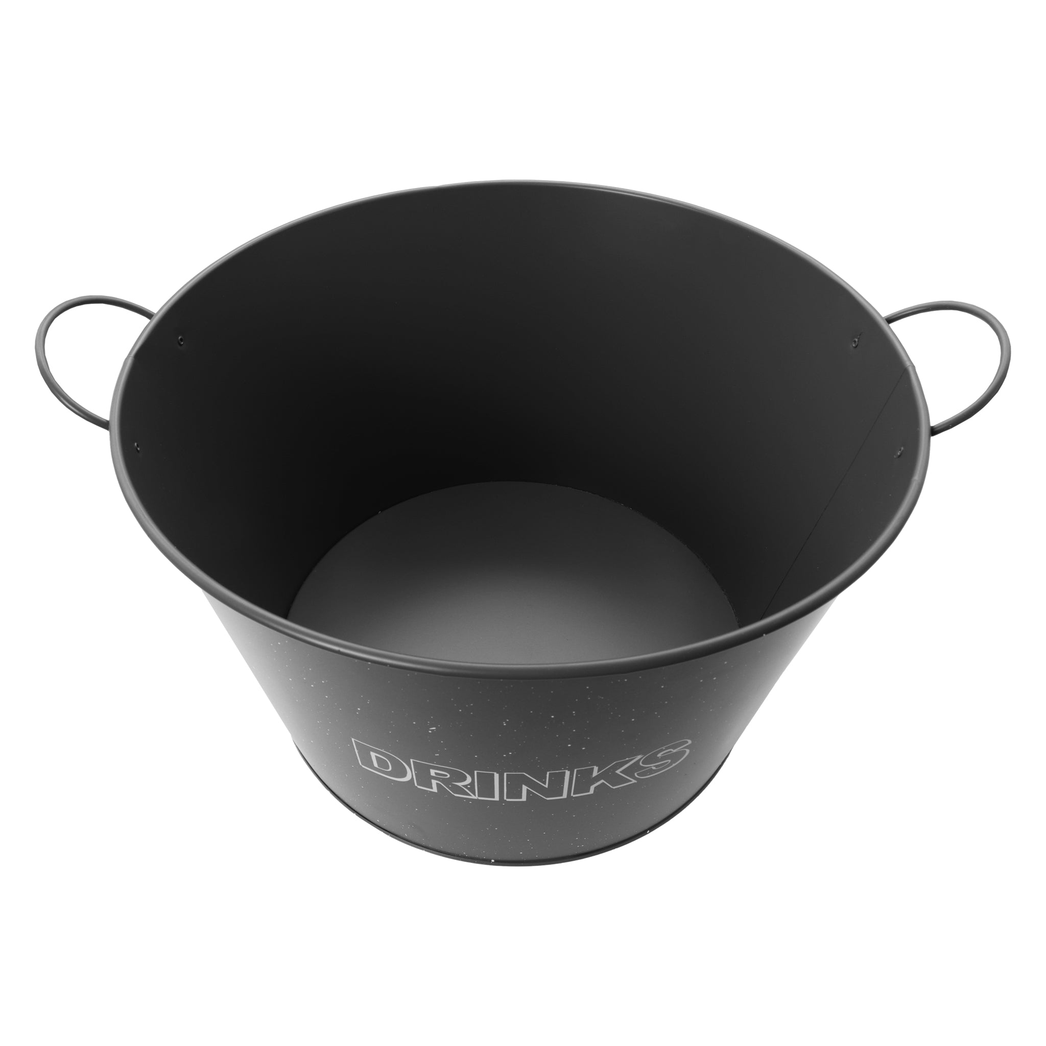 BAR BUTLER WINE BUCKET WITH HANDLES GREY MOTTLED WHITE ON A BLACK STAND, 18L