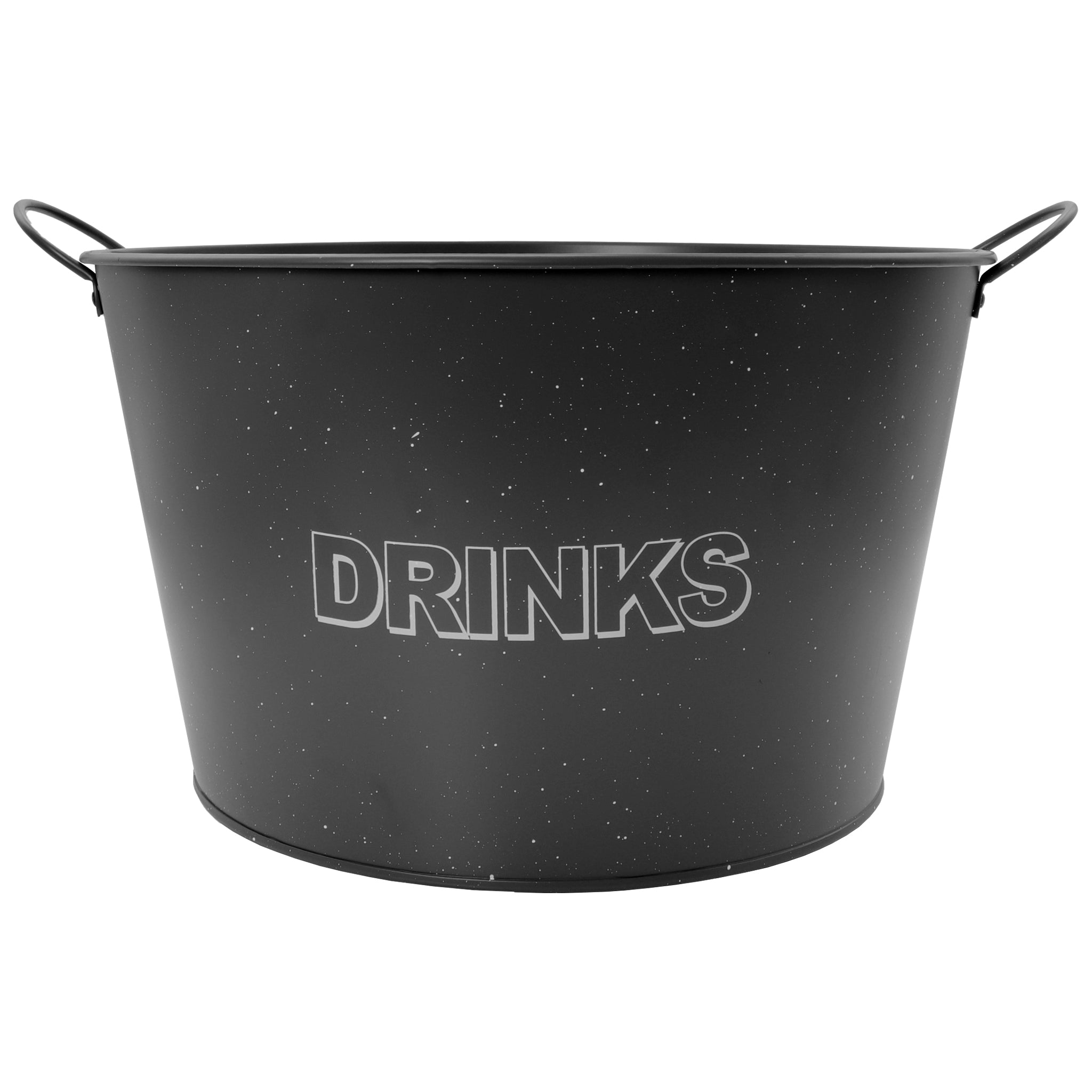 BAR BUTLER WINE BUCKET WITH HANDLES GREY MOTTLED WHITE ON A BLACK STAND, 18L