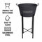 BAR BUTLER WINE BUCKET WITH HANDLES GREY MOTTLED WHITE ON A BLACK STAND, 18L