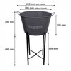 BAR BUTLER WINE BUCKET WITH HANDLES GREY MOTTLED WHITE ON A BLACK STAND, 18L