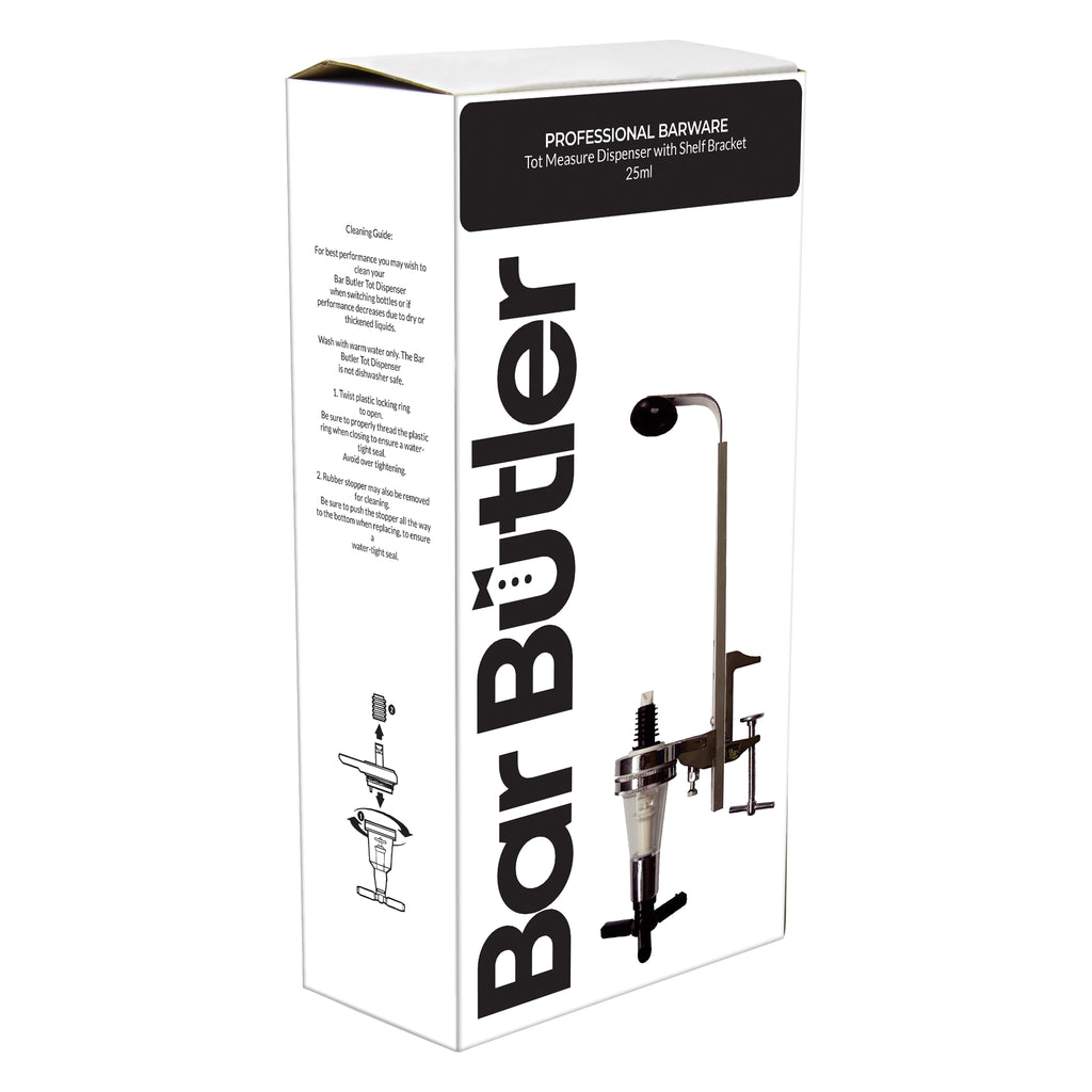 BAR BUTLER TOT MEASURE DISPENSER 25ML WITH SHELF BRACKET