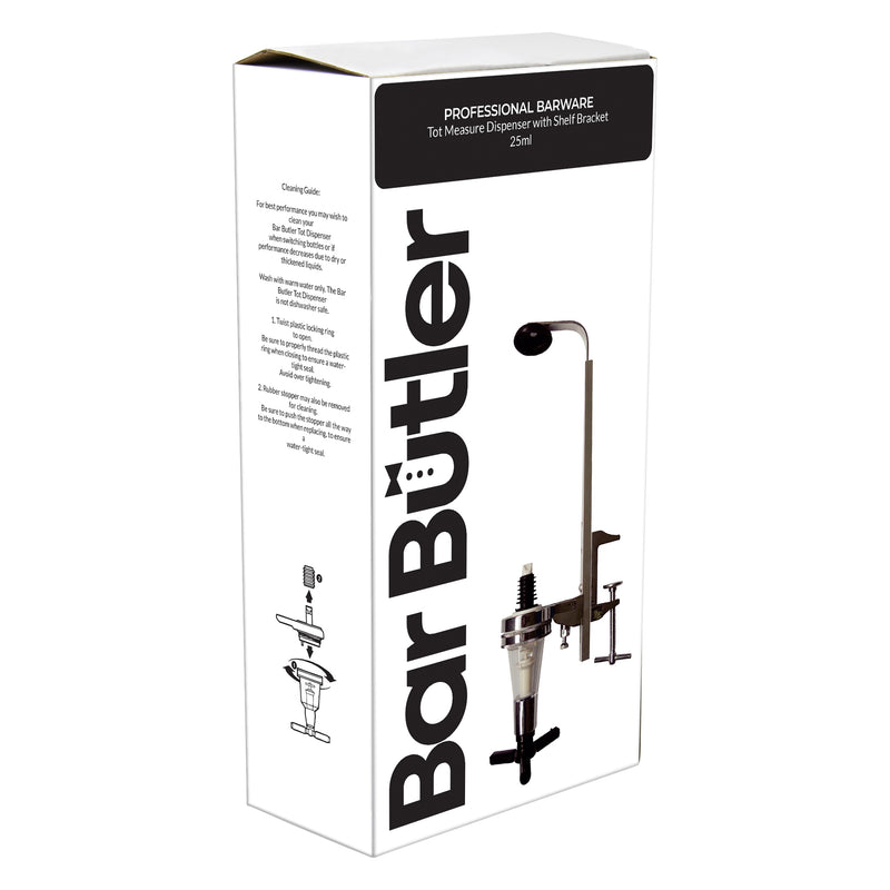 BAR BUTLER TOT MEASURE DISPENSER 25ML WITH SHELF BRACKET