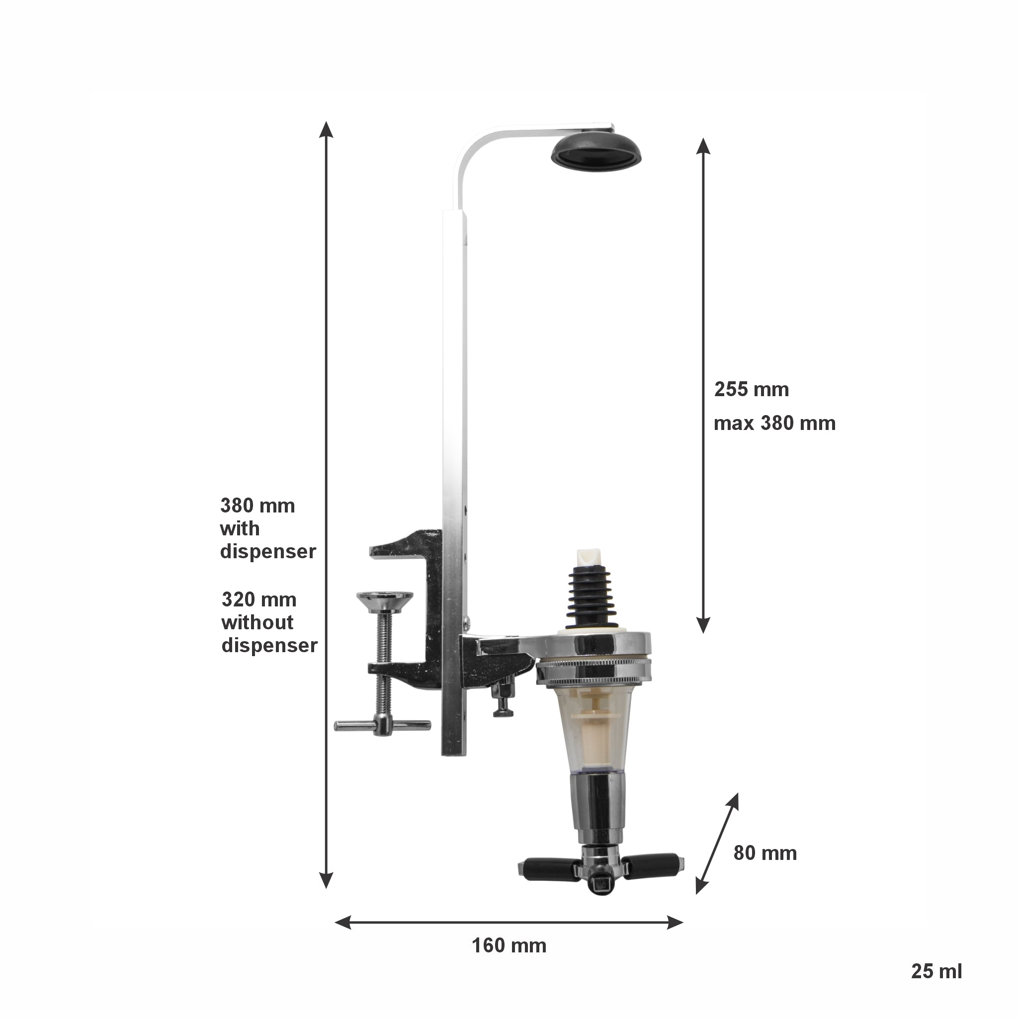 BAR BUTLER TOT MEASURE DISPENSER 25ML WITH SHELF BRACKET