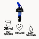 BAR BUTLER TOT MEASURE POURER BLUE PLASTIC, 25ML