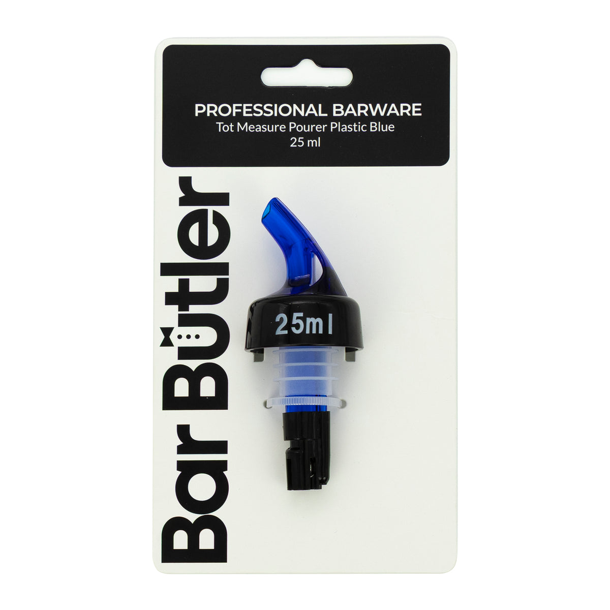 BAR BUTLER SINGLE TOT POURER BLUE PLASTIC, 25ML