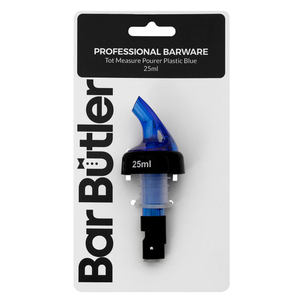 BAR BUTLER TOT MEASURE POURER BLUE PLASTIC, 25ML (40MM DIAX105MM)