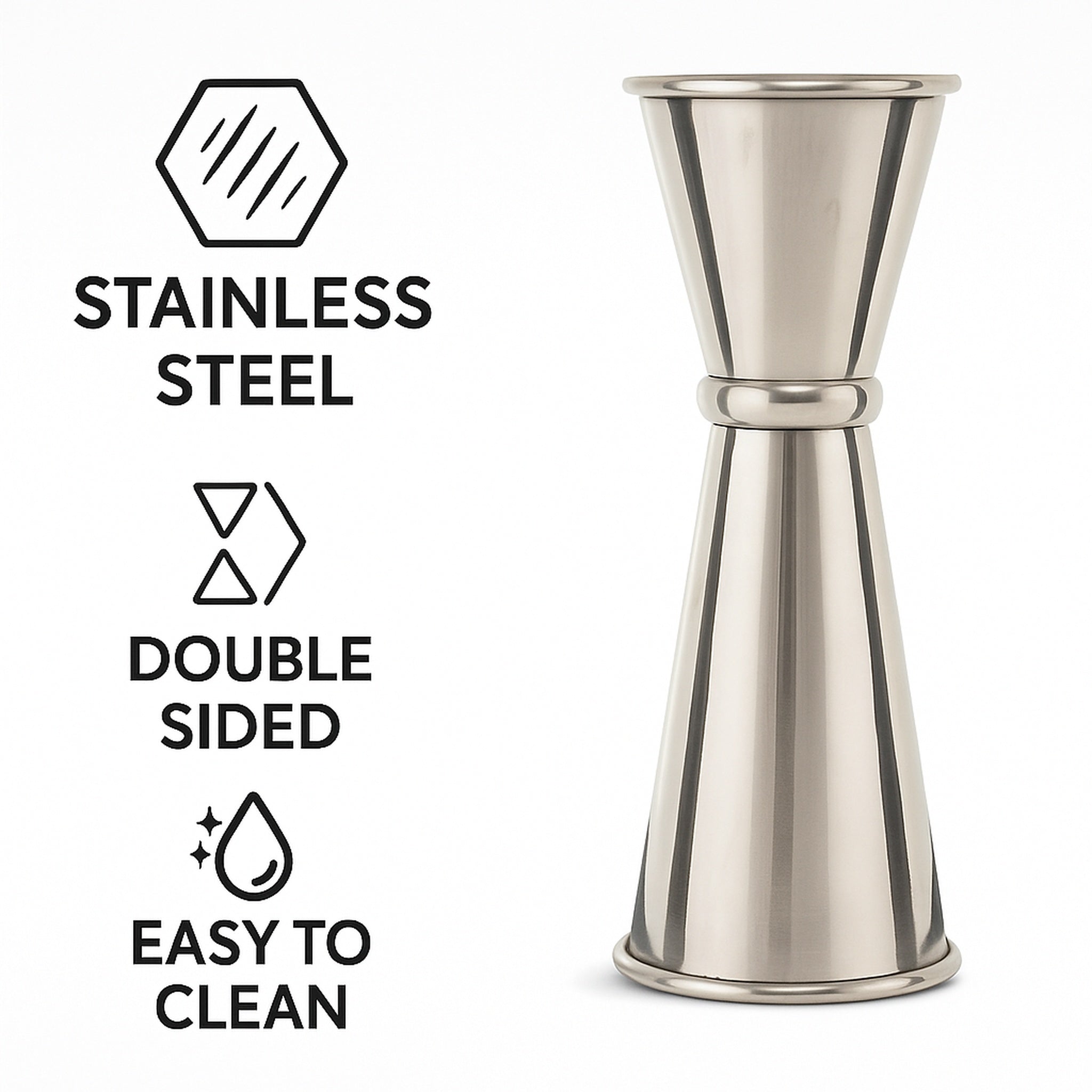 BAR BUTLER JAPANESE STYLE DOUBLE TOT MEASURE ST STEEL, 25ML/50ML