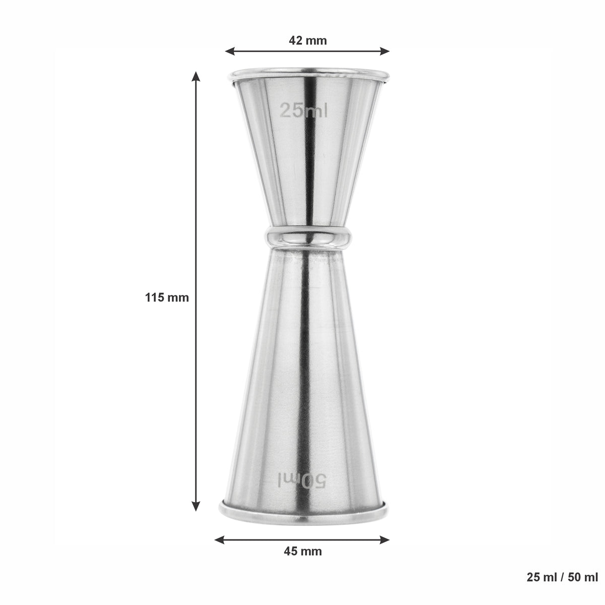 BAR BUTLER JAPANESE STYLE DOUBLE TOT MEASURE ST STEEL, 25ML/50ML