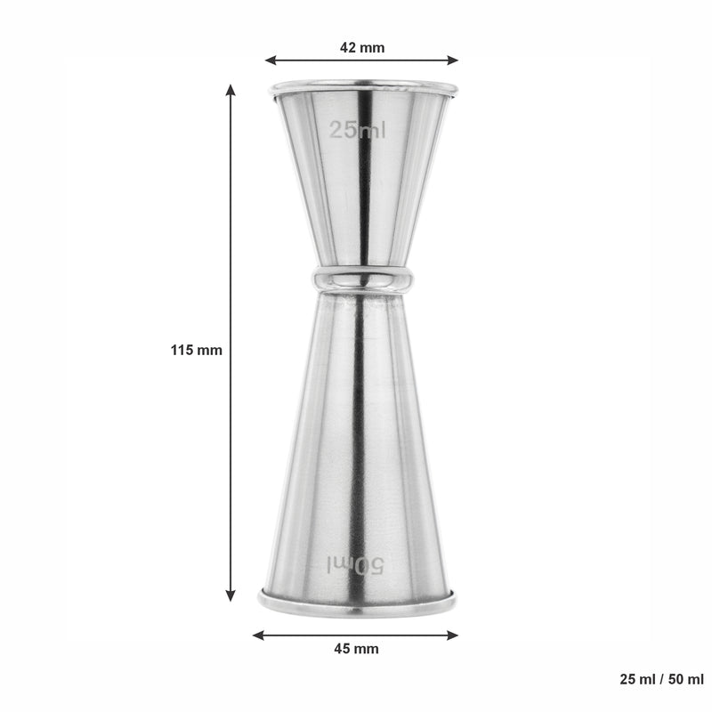 BAR BUTLER JAPANESE STYLE DOUBLE TOT MEASURE 25ML/50ML ST STEEL