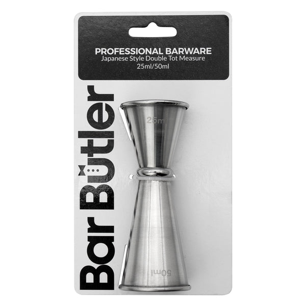 BAR BUTLER JAPANESE STYLE DOUBLE TOT MEASURE 25ML/50ML ST STEEL