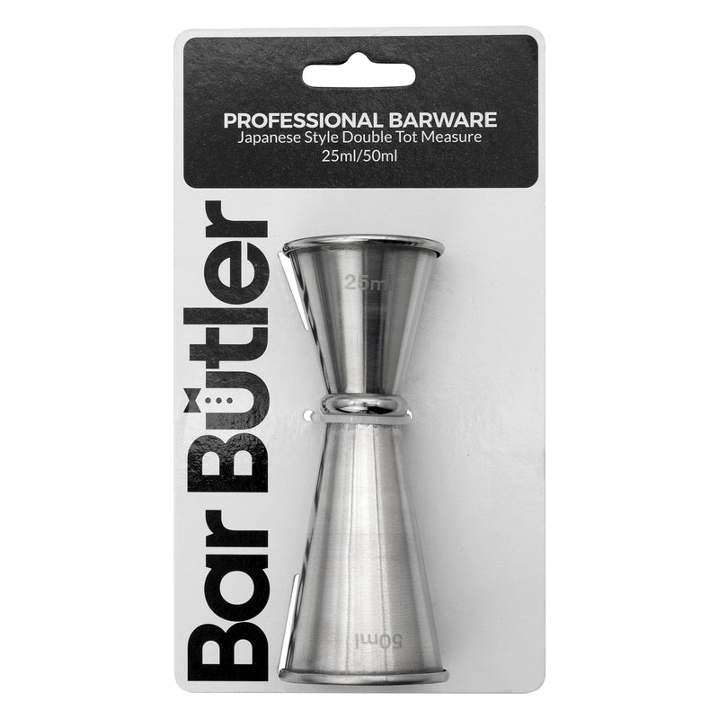 BAR BUTLER JAPANESE STYLE DOUBLE TOT MEASURE 25ML/50ML ST STEEL