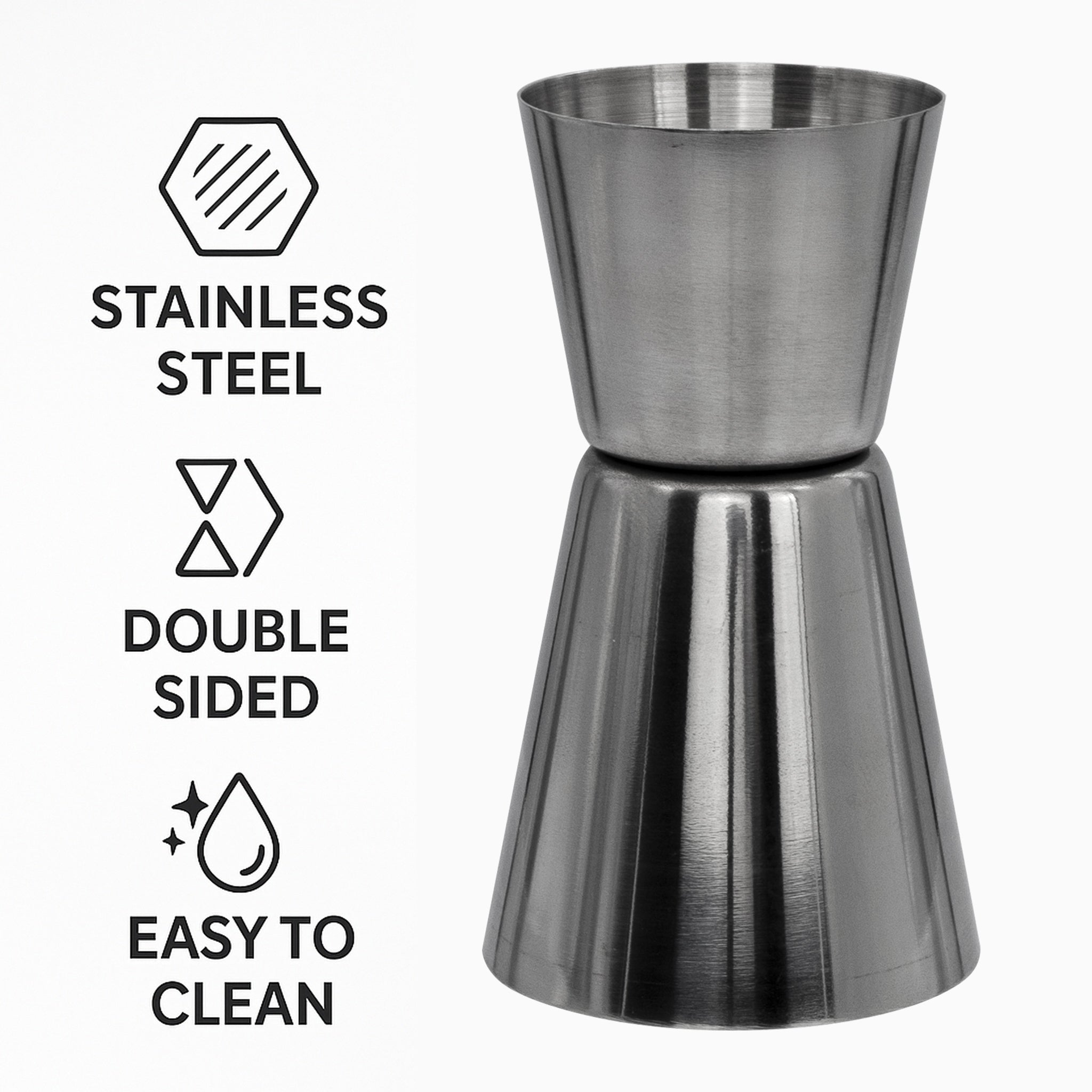 BAR BUTLER DOUBLE TOT MEASURE ST STEEL, 25ML/50ML