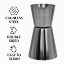 BAR BUTLER DOUBLE TOT MEASURE ST STEEL, 25ML/50ML