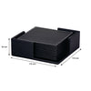 BAR BUTLER SQUARE LEATHERETTE COASTERS IN HOLDER 7 PIECE SET, (115X115X42MM)