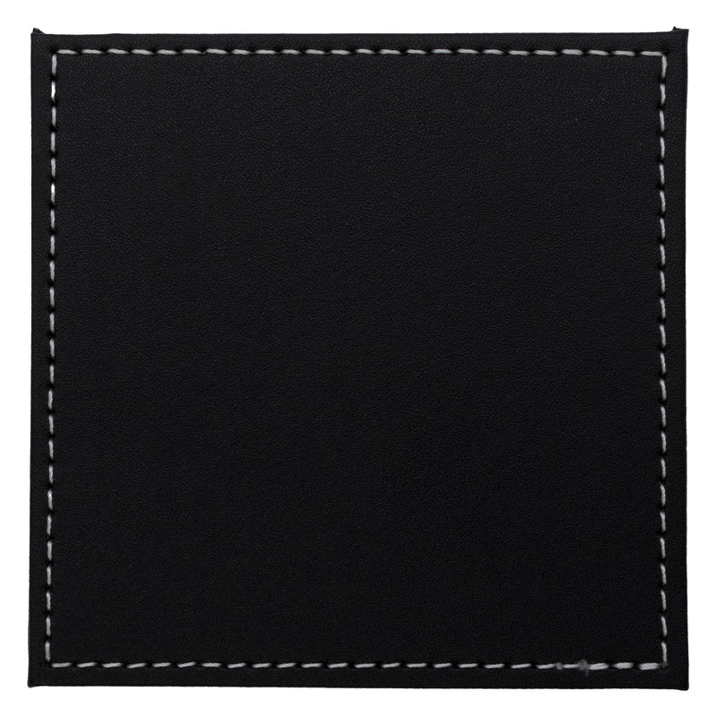 BAR BUTLER SQUARE LEATHERETTE COASTERS IN HOLDER 7 PIECE SET, (115X115X42MM)