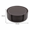 BAR BUTLER ROUND LEATHERETTE COASTERS IN HOLDER 7PCS SET