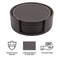 BAR BUTLER ROUND LEATHERETTE COASTERS IN HOLDER 7PCS SET