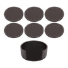 BAR BUTLER ROUND LEATHERETTE COASTERS 100MM DIA. IN HOLDER 7 PIECE SET