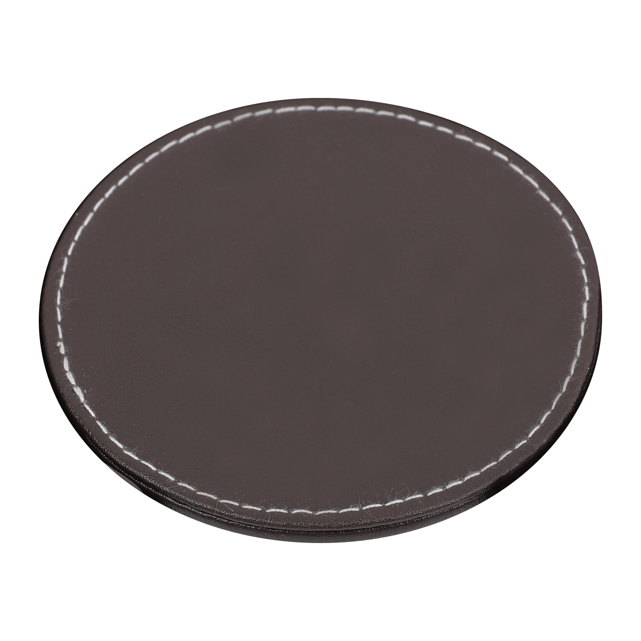 BAR BUTLER ROUND LEATHERETTE COASTERS 100MM DIA. IN HOLDER 7 PIECE SET