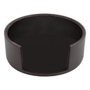 BAR BUTLER ROUND LEATHERETTE COASTERS IN HOLDER 7PCS SET