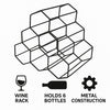 BAR BUTLER GEOMETRIC HEXAGON 6 BOTTLE BLACK WINE RACK