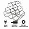 BAR BUTLER GEOMETRIC HEXAGON 6 BOTTLE BLACK WINE RACK