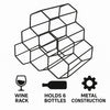 BAR BUTLER GEOMETRIC HEXAGON 6 BOTTLE BLACK WINE RACK